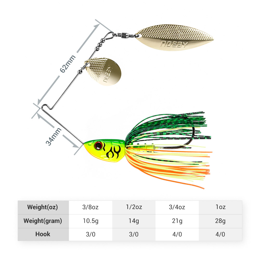 Noeby Spinnerbait 10.5g 14g 21 - Jig Head Lure recension och pris